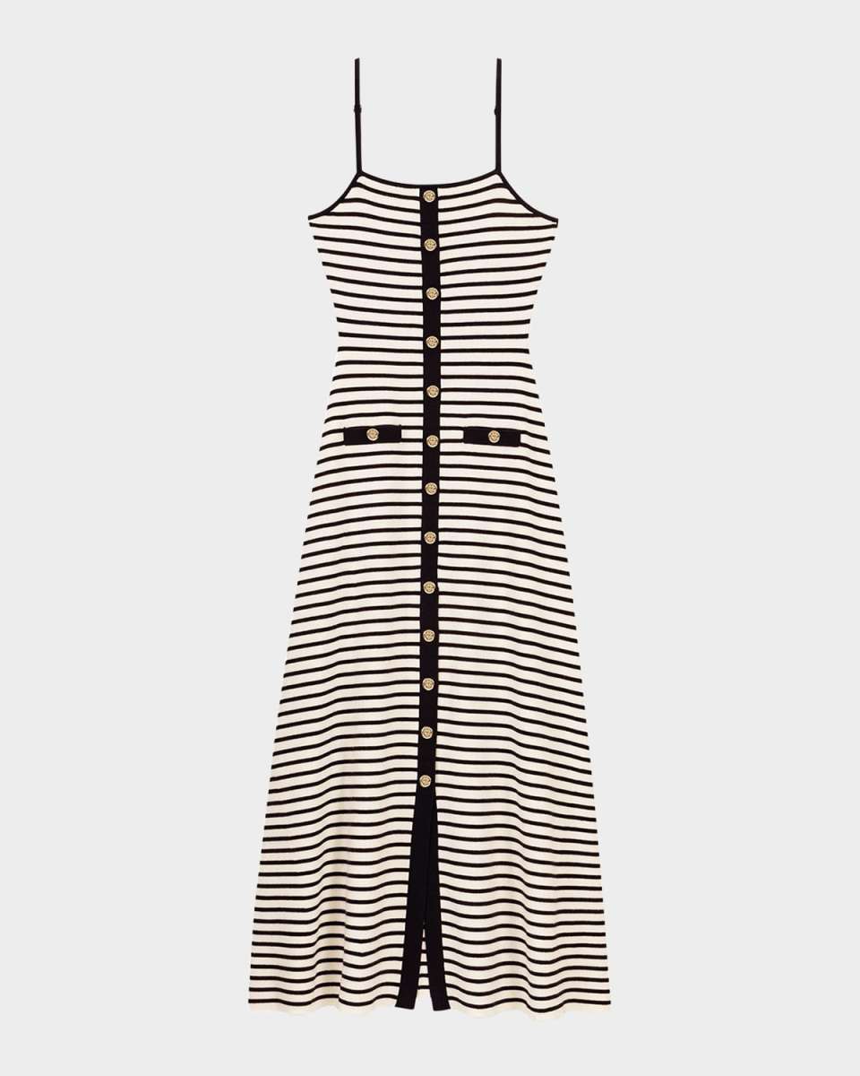Striped Knit Midi Dress